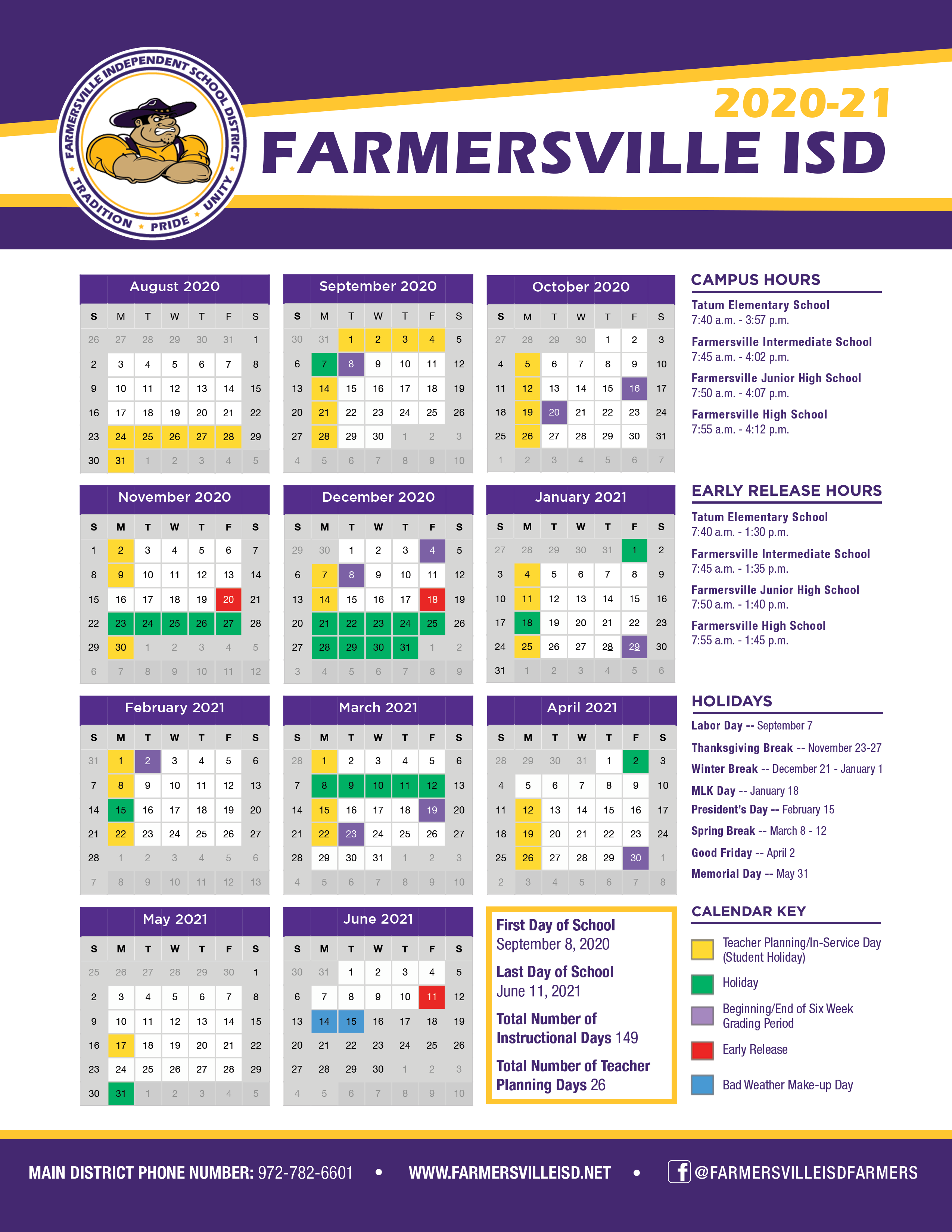 Farmersville Isd Calendar Customize and Print